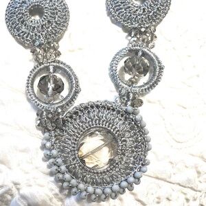 Statement necklace NWT with beads and macrame